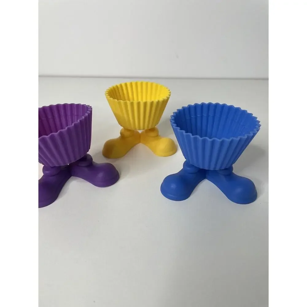 Wilton Silicone Cupcake Muffin Holders Feet Set Of 4 Bake‎ Party 3D Bake